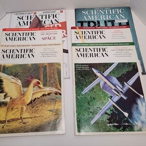 Scientific American Vintage Magazines Lot of Six Space Dinosaurs and More Ex Lib